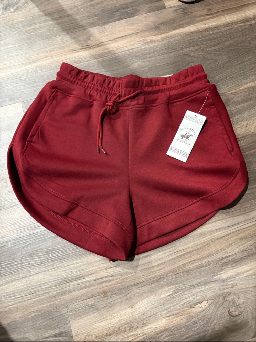 Beverly Hills Polo Club Women's Maroon Athletic Drawstring Shorts
